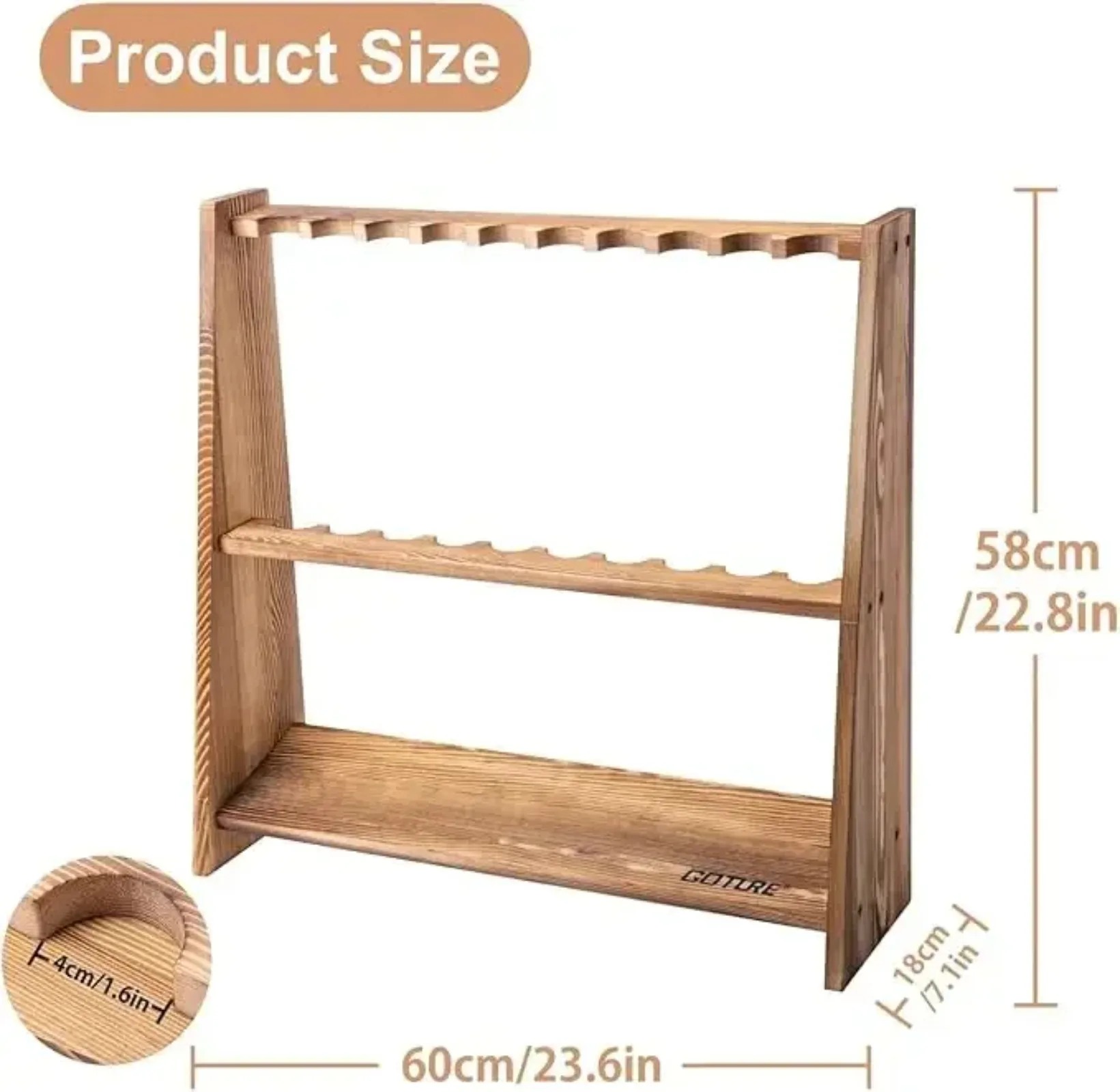 Goture 10 Slots Carbonized Pin - Fishing Rod Rack review and price